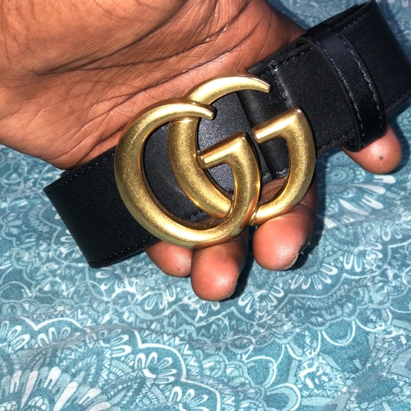 Men’s Gucci Leather belt with Double G buckle - Picture 4 of 7
